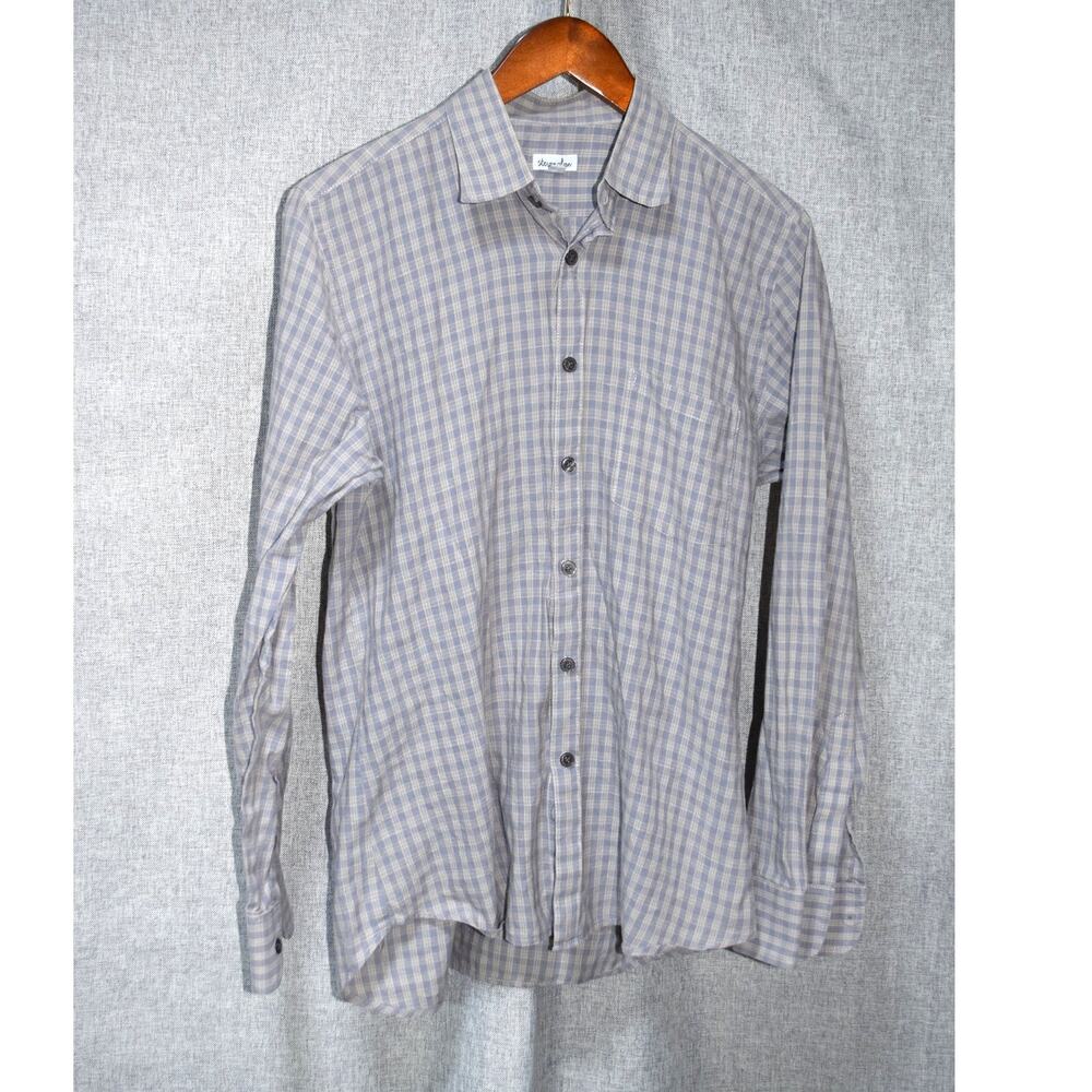 Steven Alan Blue & Cream Check Button Down Shirt Men’s Large